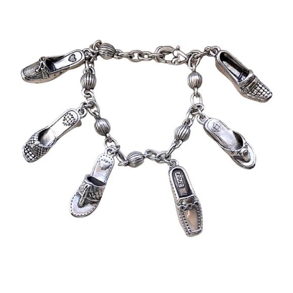 Brighton "Love Shoes" Bracelet Silver Plated Charm Shoe Lover Glamour Girl - Picture 3 of 8